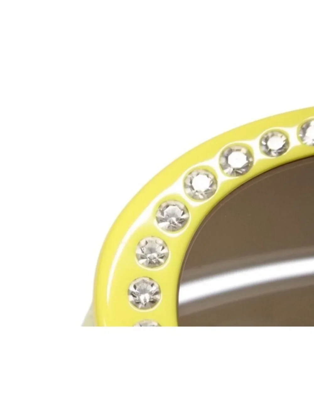 Chanel Oval Sunglasses Eyewear CC Logo Rhinestone Yellow